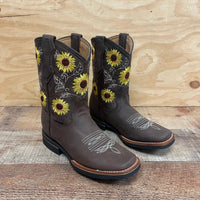 Women's Western Rodeo Square Toe Cowgirl Boots Leather Sunflower Est. 711 Brown - OriginalWestern.com