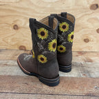 Women's Western Rodeo Square Toe Cowgirl Boots Leather Sunflower Est. 711 Brown - OriginalWestern.com