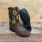 Women's Western Rodeo Square Toe Cowgirl Boots Leather Sunflower Est. 711 Brown - OriginalWestern.com