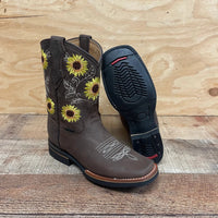 Women's Western Rodeo Square Toe Cowgirl Boots Leather Sunflower Est. 711 Brown - OriginalWestern.com