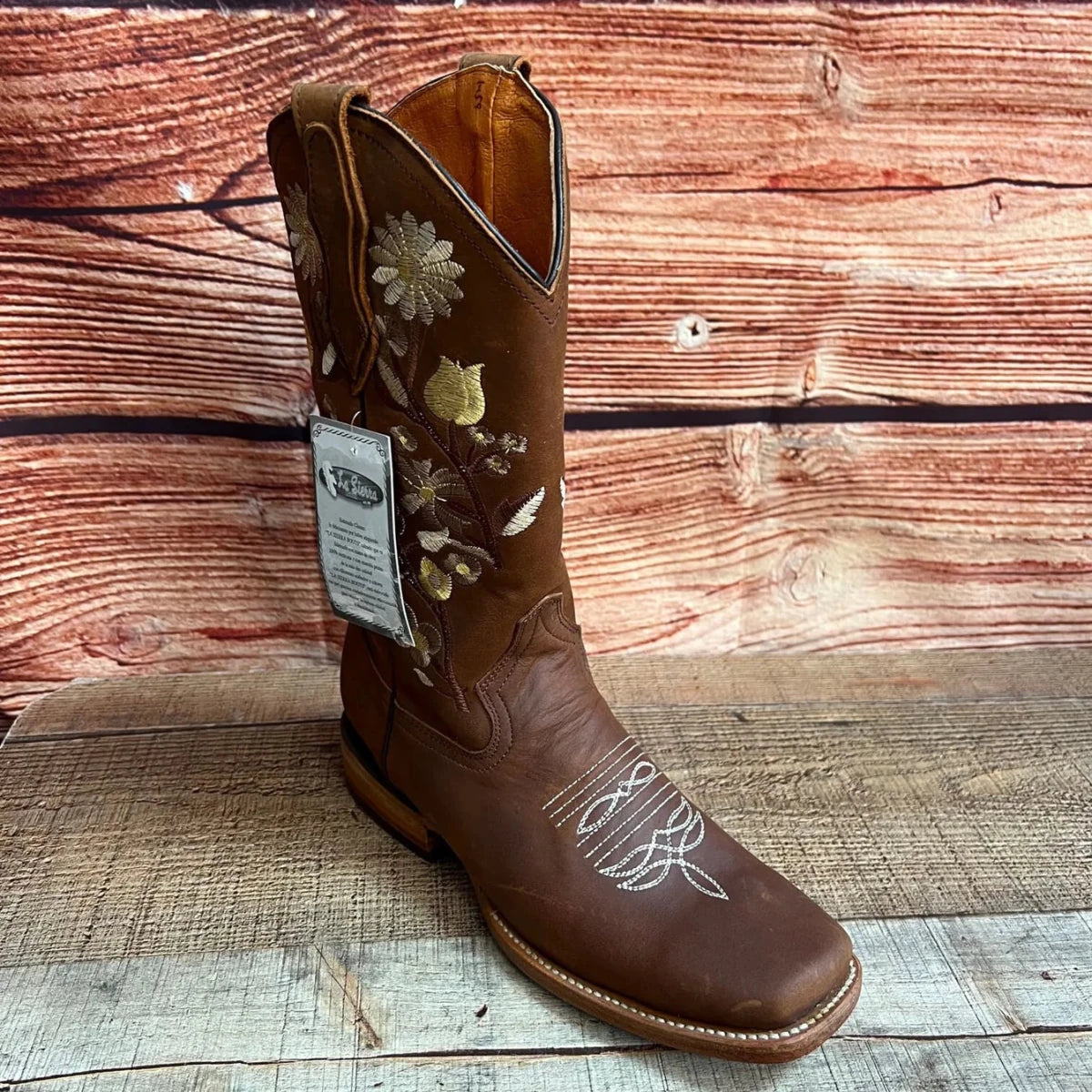 Women's Western Rodeo Square Toe Crazy Caoba Leather Boots Est. 806 - OriginalWestern.com