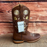 Women's Western Rodeo Square Toe Crazy Caoba Leather Boots Est. 806 - OriginalWestern.com
