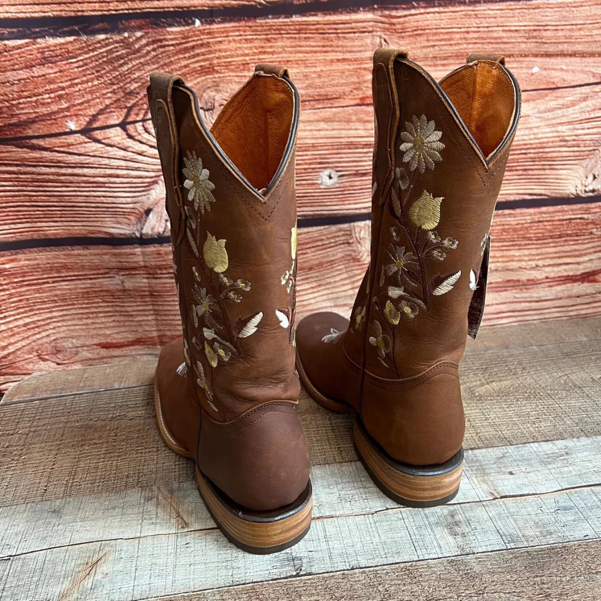 Women's Western Rodeo Square Toe Crazy Caoba Leather Boots Est. 806 - OriginalWestern.com