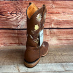 Women's Western Rodeo Square Toe Crazy Caoba Leather Boots Est. 806 - OriginalWestern.com