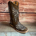 Women's Western Rodeo Square Toe Glitter Inlay Leather Boots Est. 258 Tan - OriginalWestern.com