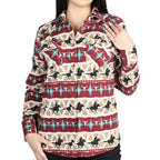 El General  Women's Western Shirt with Cowboy Print in Red and Ivory  44480