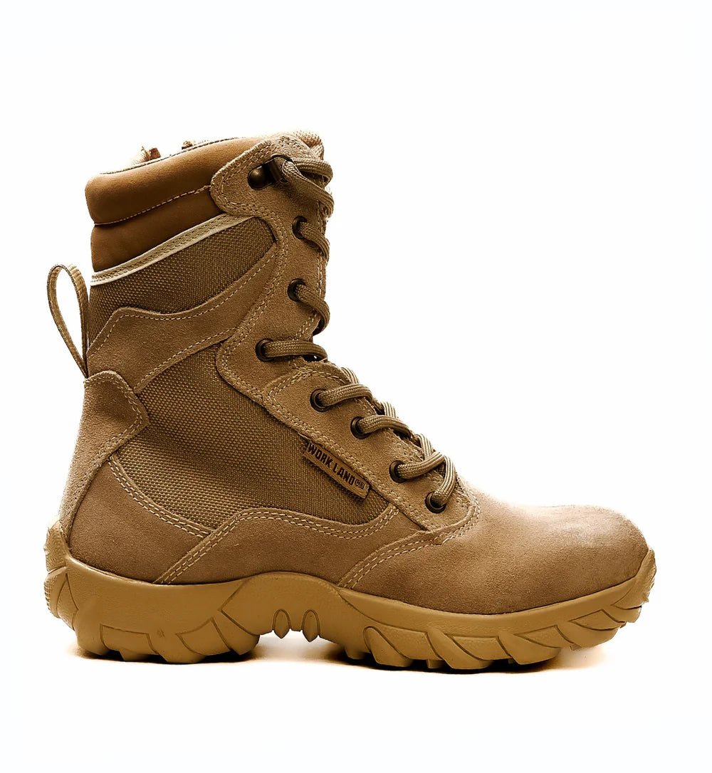 Workland Combat Comfort Zipper and Lace Work Boot–Sand - OriginalWestern.com