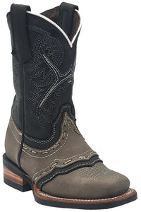 Silverton Kid's Wyoming All Leather Square Toe Boots-Gray