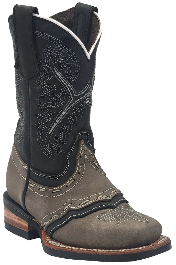 Silverton Kid's Wyoming All Leather Square Toe Boots-Gray